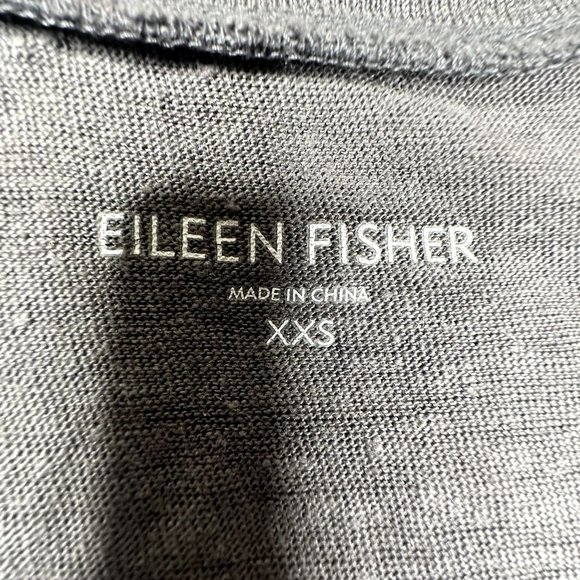 Eileen Fisher Tank Top Asyemmetrical Size XXS 100% Organic Linen Silver Fits lar - Picture 4 of 5